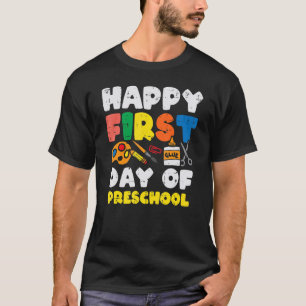 Glue Happy First Day Preschool Boys Girl T-shirt