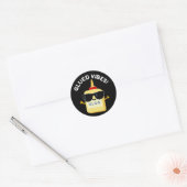 Glued Vibes Funny Glue Pun Dark BG Ronde Sticker (Envelop)