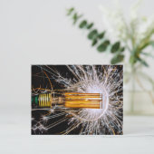 Glühbirne mit sprühenden Funken Briefkaart (Staand voorkant)