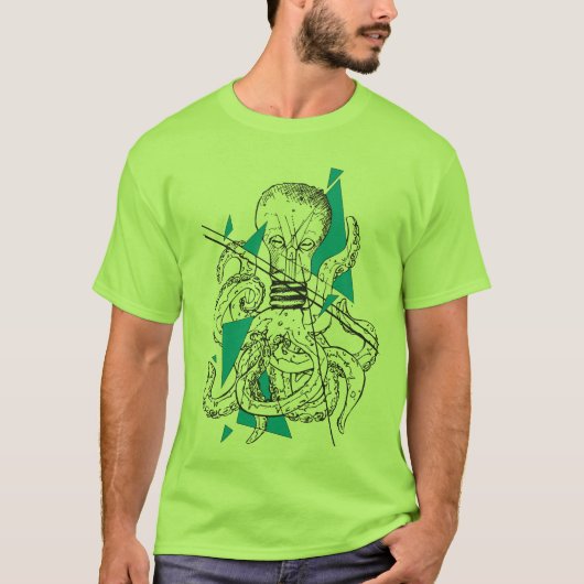 Glühkraken Octopus Glühbirne Shirt Herren (Voorkant)