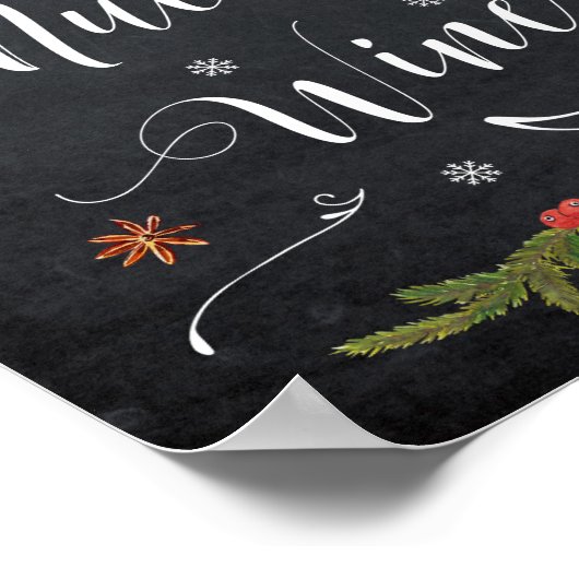 Gluhwein bar winter bruiloft kerstmis poster (Hoek)