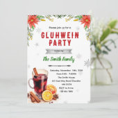 Gluhwein Party Christmas Party invitation Kaart (Staand voorkant)