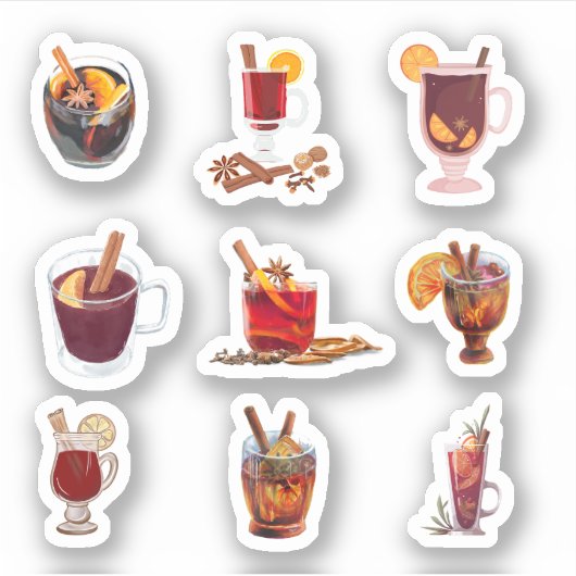 glühwein-Stickers Sticker (Voorkant)
