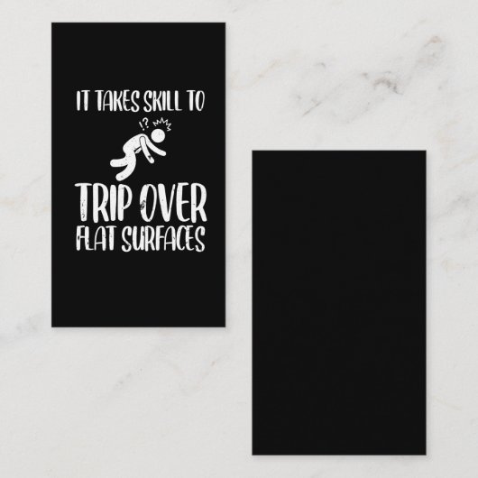 Glumsy reis over vlakke oppervlakken Funny onhandi Visitekaartje (Voorkant / Achterkant)