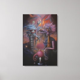 Gluren door Pat Hartman's slaapkamerraam Canvas Afdruk