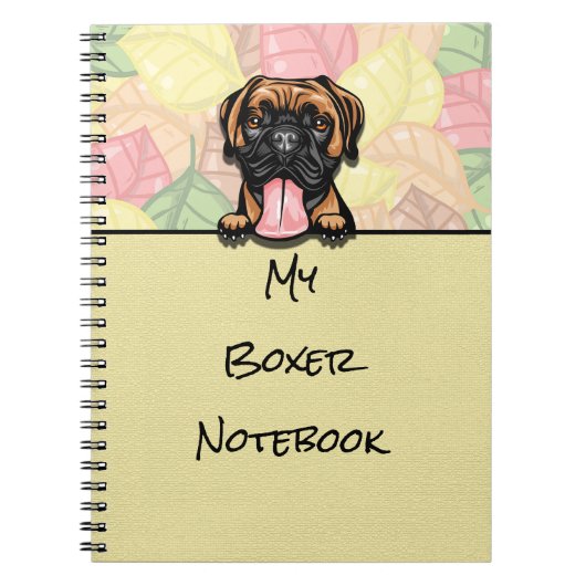 gluren schattig boxer dog notitieboek (Voorkant)