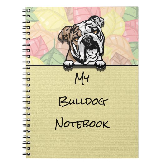 gluren schattig bulldog notitieboek (Voorkant)
