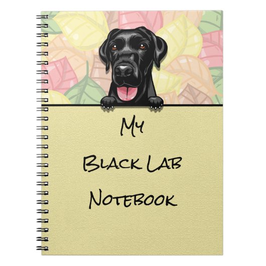 gluren schattig zwart labrador notitieboek (Voorkant)