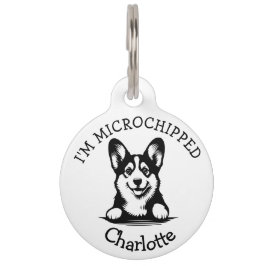 Glurend zwart Corgi puppy Huisdierpenning