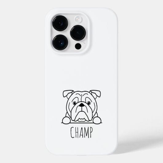 Glurende American Bulldog Aangepaste Naam Hoesje (Achterkant)