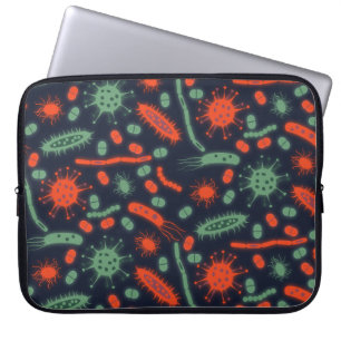 Glurende bacteriën micro-organisme groen rood laptop sleeve