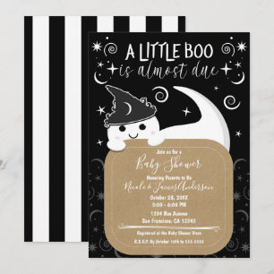 Glurende Geest Heksen Halloween Boe Baby Shower Kaart