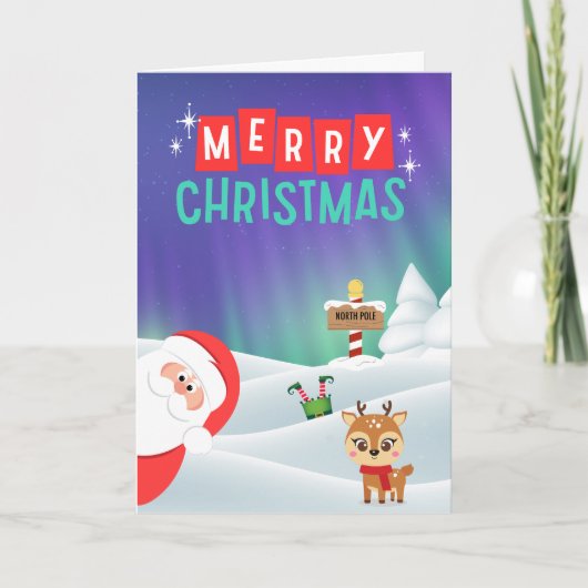 Glurende Kerstman Feestdagen Kaart (Voorkant)