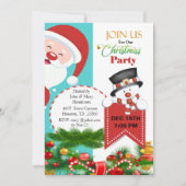 Glurende Kerstman Kerst Uitnodiging (Voorkant)
