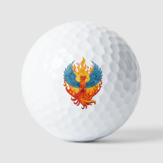 Glurende mythologische Fantasy Phoenix-vogel Golfballen (Voorkant)