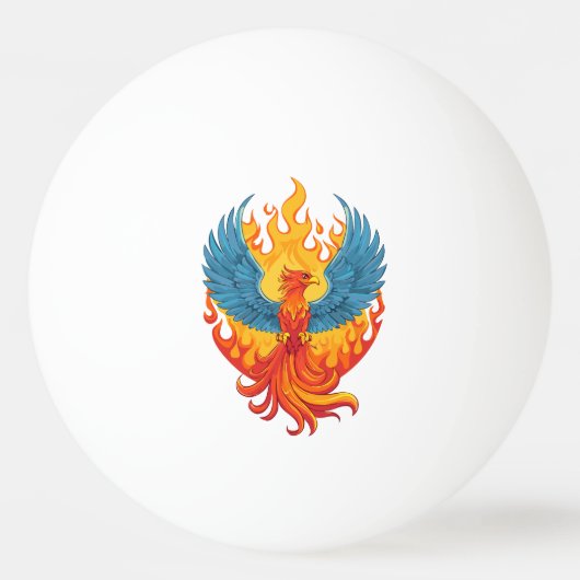 Glurende mythologische Fantasy Phoenix-vogel Pingpongbal (Voorkant)