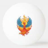 Glurende mythologische Fantasy Phoenix-vogel Pingpongbal (Achterkant)
