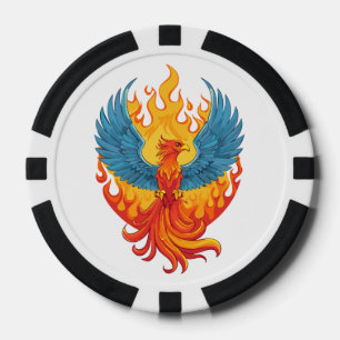 Glurende mythologische Fantasy Phoenix-vogel Poker Chips