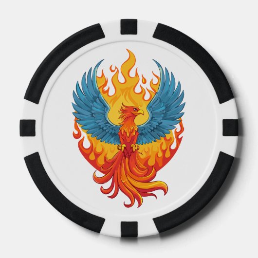 Glurende mythologische Fantasy Phoenix-vogel Poker Chips (Voorkant)