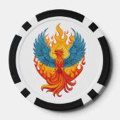 Glurende mythologische Fantasy Phoenix-vogel Poker Chips (Achterkant)