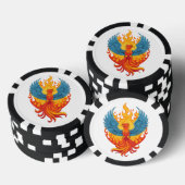 Glurende mythologische Fantasy Phoenix-vogel Poker Chips (Opstapeling)
