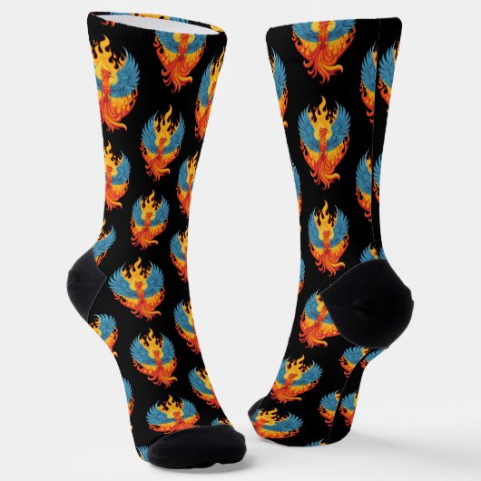 Glurende mythologische Fantasy Phoenix-vogel Sokken (Gebogen)