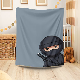 Glurende Ninja op Grijs Fleece Deken