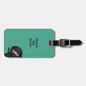 Glurende ninja op groen bagagelabel (Voorkant horizontaal)