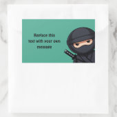 Glurende Ninja op Groen Rechthoekige Sticker (Tas)