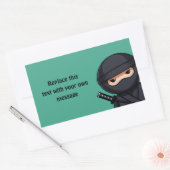 Glurende Ninja op Groen Rechthoekige Sticker (Envelop)