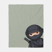 Glurende ninja op saliegroen fleece deken (Voorkant)