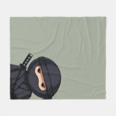 Glurende ninja op saliegroen fleece deken (Voorkant (Horizontaal))