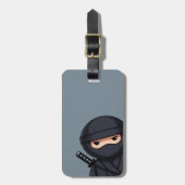 Glurende Ninja Warrior op grijs Bagagelabel (Voorkant verticaal)