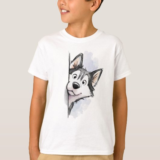 Glurende Siberische Husky T-shirt (Voorkant)