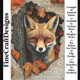 Glurende Vos Herfstbladeren Ephemera BK5 Decoupage Tissuepapier