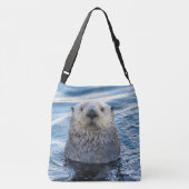 Glurende zeeotter crossbody tas (Achterkant)