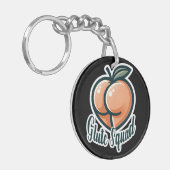 Glute Squad Peach Butt Glutes Gym Fitness Sleutelhanger (Voorkant Links)