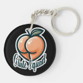 Glute Squad Peach Butt Glutes Gym Fitness Sleutelhanger (Achterkant)