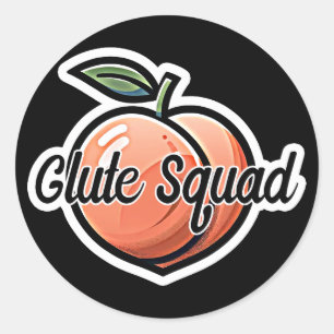 Glute Squad Peach Fitness Workout Ronde Sticker