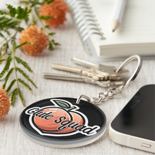 Glute Squad Peach Fitness Workout Sleutelhanger (Voorkant Rechts)