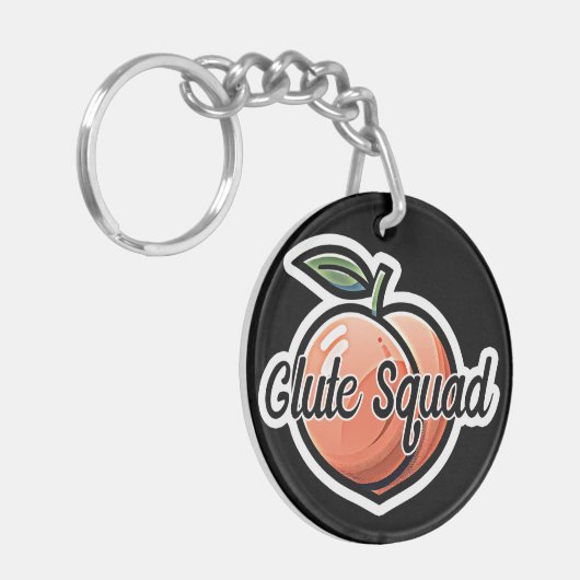 Glute Squad Peach Fitness Workout Sleutelhanger (Voorkant Links)