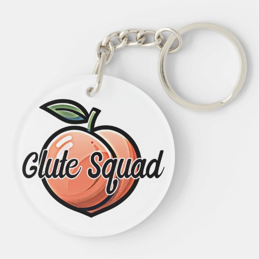 Glute Squad Peach Fitness Workout Sleutelhanger (Achterkant)