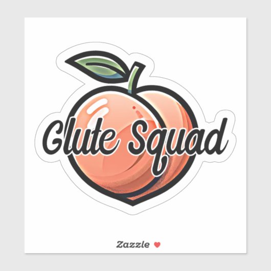 Glute Squad Peach Fitness Workout Sticker (Vel)