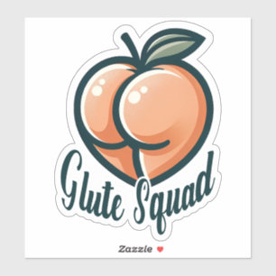 Glute Squad Perzik Billen Fitness Gym Sticker