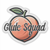 Glute Squad Perzik Fitness Workout Sticker (Voorkant)