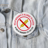 Gluten Allergie Badge Ronde Button 4,0 Cm (In situ)