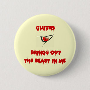 Gluten brengt het beest in me ronde button 5,7 cm
