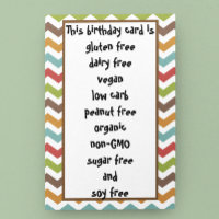 Gluten Dairy Sugar Soy Carb Free Funny Birthday