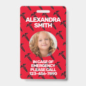 Gluten Food Allergy Alert Red Warning Badge (Achterkant)