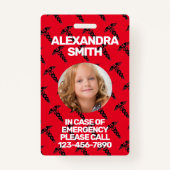 Gluten Food Allergy Alert Red Warning Badge (Achterkant)